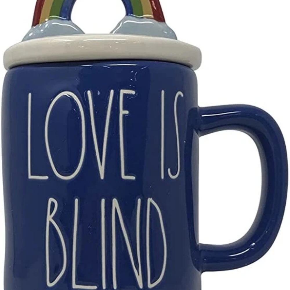 Blue Ceramic Mug with Rainbow Handle 2021